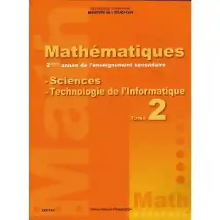 Mathématiques tome 2 2 éme année secondaire