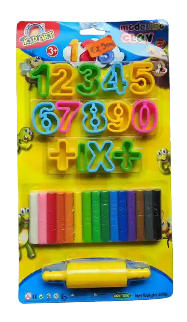 PATE A MODELER - 15 COULEURS + KALKAL + CHIFFRES (صلصال)