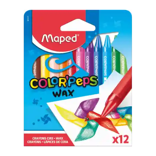 CRAYONS PASTEL DE 12 WAX MAPED