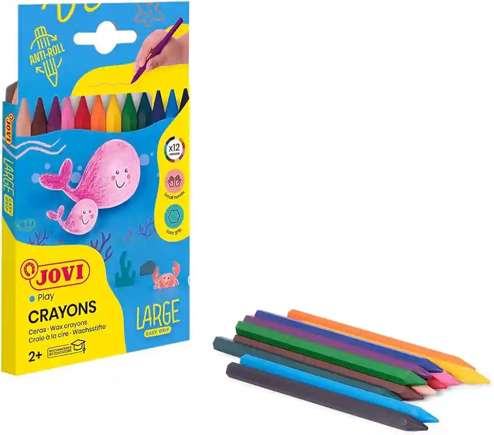 CRAYONS DE CIRE DE 12 JOVI HEXAGONAL