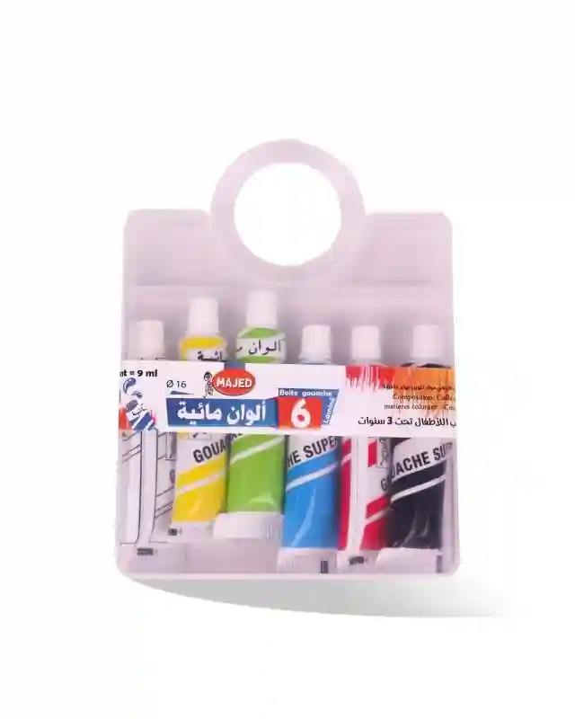GOUACHE DE 6 BTE PLASTIQUE MAJED REF 312