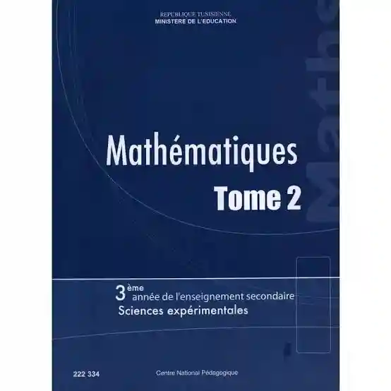 Mathématique tome 2 section math 3 éme année secondaire