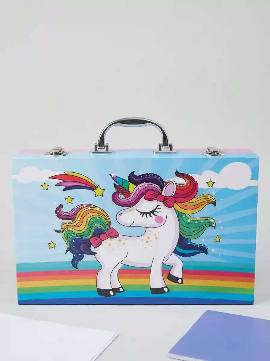 VALISE DE COLORIAGE UNICORN BLEU