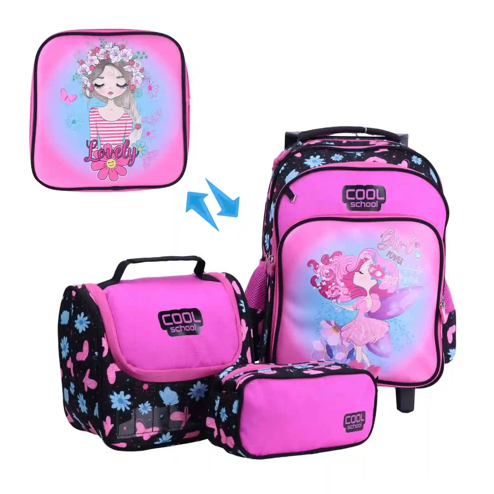 Sac à Dos 3 Pièces GIRL POWER - Cool School