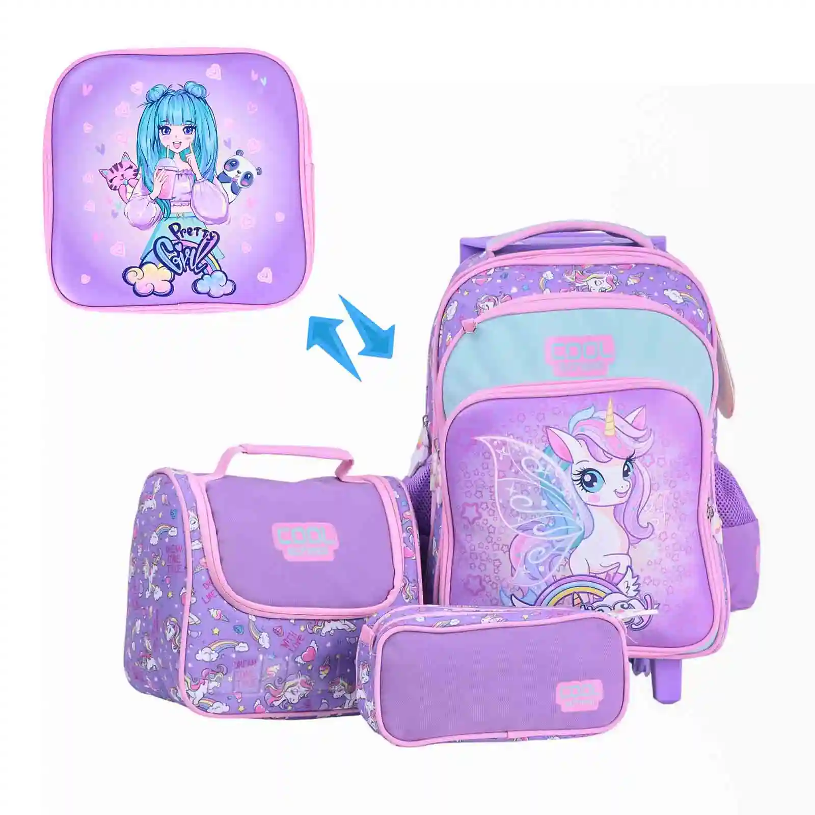 Sac à Dos 3 Pièces UNICORN - Cool School