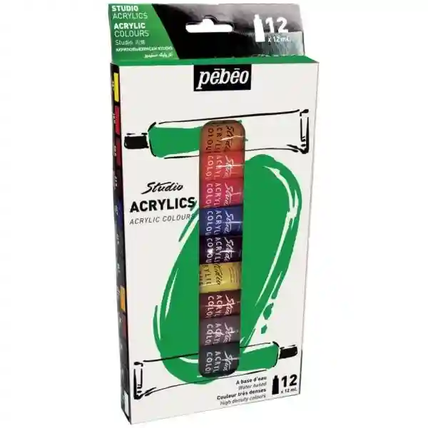ACRYLIC STUDIO ETUI 12*12ML PEBEO